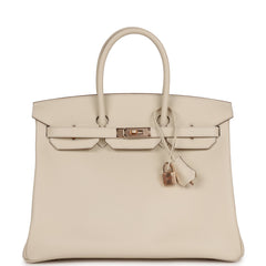 Hermes Birkin 35 Craie Epsom Rose Gold Hardware