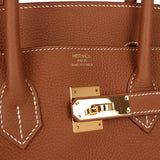 Pre-owned Hermes Birkin 35 Gold Togo Gold Hardware