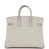 Hermes Birkin 25 Gris Perle Matte Alligator and Togo Touch Palladium Hardware