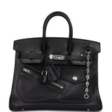 Hermes Limited Edition Birkin Rock 25 Black Volupto Palladium Hardware