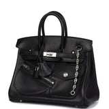 Hermes Limited Edition Birkin Rock 25 Black Volupto Palladium Hardware