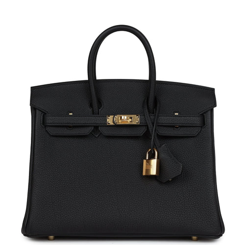 Hermes Birkin 25 Black Togo Gold Hardware