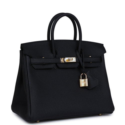 Hermes Birkin 25 Black Togo Gold Hardware