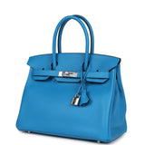 Hermes Birkin 30 Bleu Zanzibar Clemence Palladium Hardware