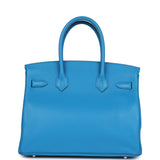 Hermes Birkin 30 Bleu Zanzibar Clemence Palladium Hardware