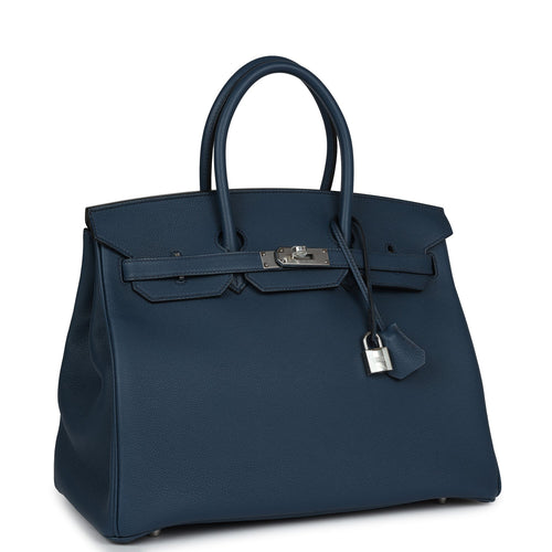 Hermes Birkin 35 Bleu De Prusse Togo Palladium Hardware