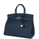 Hermes Birkin 35 Bleu De Prusse Togo Palladium Hardware