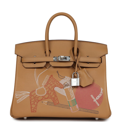 Hermes Birkin 25 In & Out Biscuit Swift Palladium Hardware
