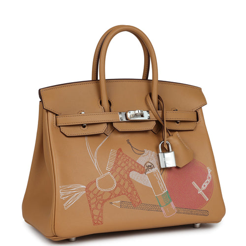 Hermes Birkin 25 In & Out Biscuit Swift Palladium Hardware