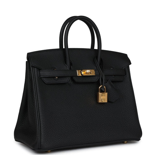 Hermes Birkin 25 Black Togo Gold Hardware