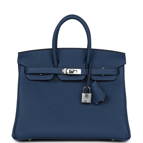 Hermes Birkin 25 Deep Bleu Verso Togo Palladium Hardware