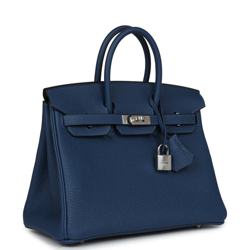 Hermes Birkin 25 Deep Bleu Verso Togo Palladium Hardware