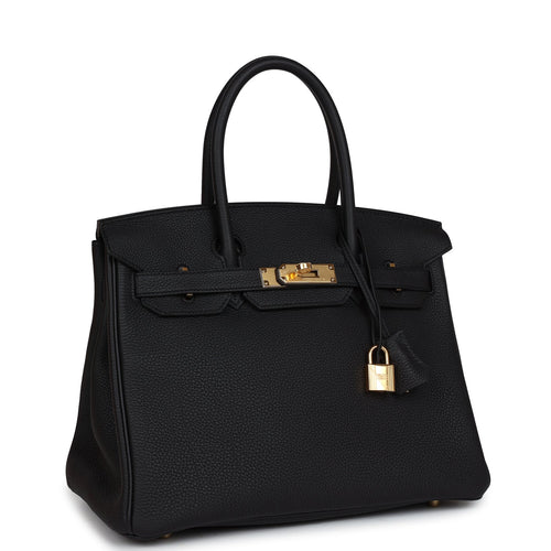 Hermes Birkin 30 Black Togo Gold Hardware
