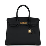 Hermes Birkin 30 Black Togo Gold Hardware