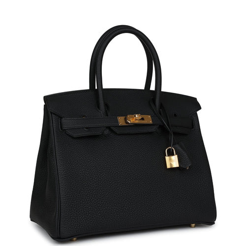 Hermes Birkin 30 Black Togo Gold Hardware
