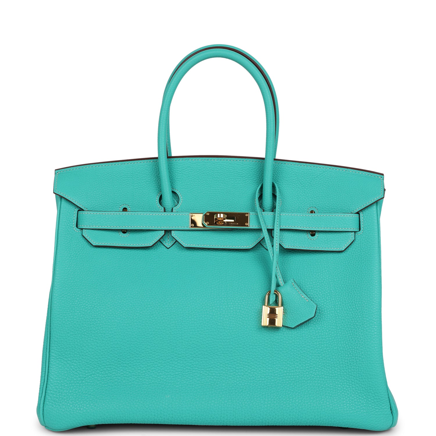 Pre-owned Hermes Birkin 35 Lagoon Togo Gold Hardware – Madison Avenue ...