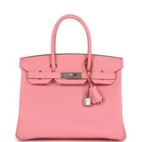 Hermes Birkin 30 Rose Confetti Epsom Palladium Hardware