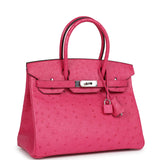 Hermes Birkin 30 Rose Tyrien Ostrich Palladium Hardware