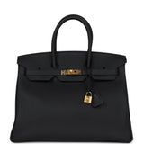 Hermes Birkin 35 Black Togo Gold Hardware