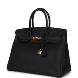 Hermes Birkin 35 Black Togo Gold Hardware