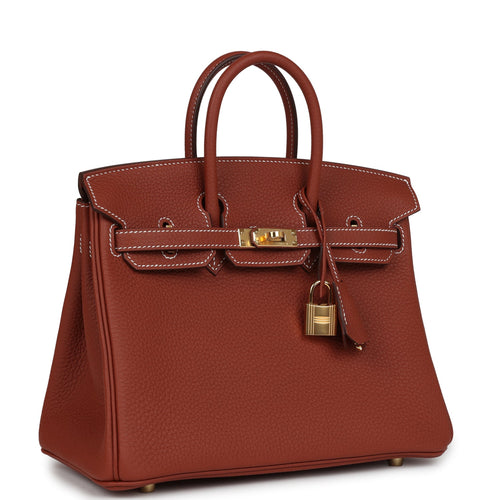 Hermes Birkin 25 Sienne Togo Gold Hardware