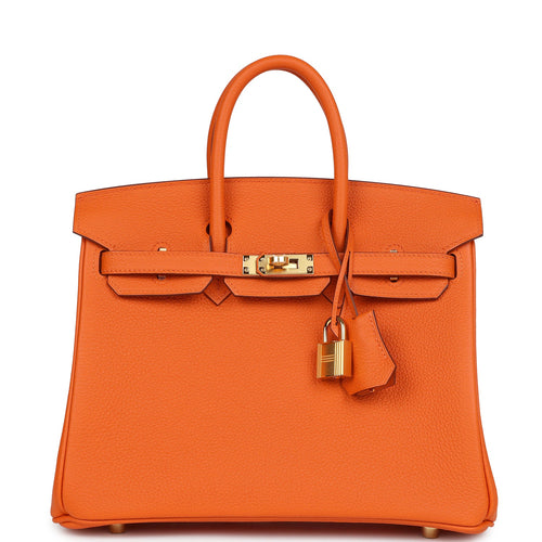 Hermes Birkin 25 Orange Togo Gold Hardware