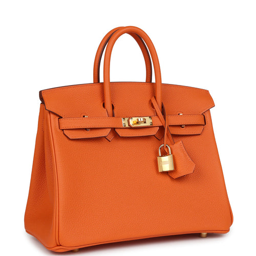 Hermes Birkin 25 Orange Togo Gold Hardware