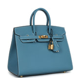 Hermes Birkin Sellier 25 Blue Jean Epsom Gold Hardware