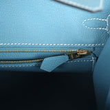 Hermes Birkin Sellier 25 Blue Jean Epsom Gold Hardware