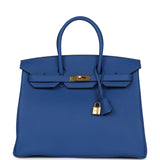 Hermes Birkin 35 Bleu France Togo Gold Hardware