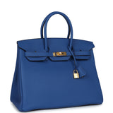 Hermes Birkin 35 Bleu France Togo Gold Hardware