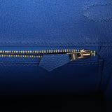 Pre-owned Hermes Birkin 35 Bleu Royal Togo Gold Hardware