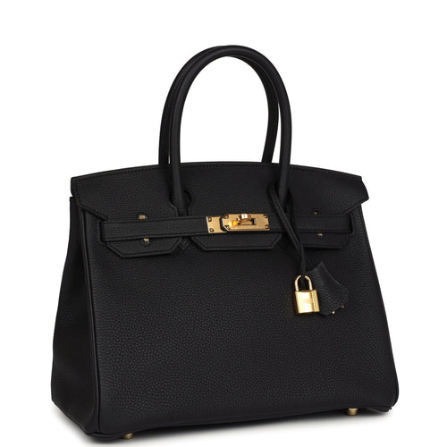 Hermes Birkin 30 Black Togo Gold Hardware