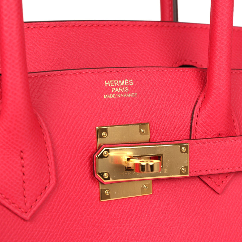 Pre-owned Hermes Birkin 30 Rose Extreme Epsom Gold Hardware