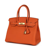 Hermes Birkin 30 Orange Togo Gold Hardware