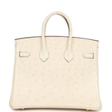 Hermes Birkin 25 Nata Ostrich Gold Hardware