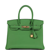 Hermes Birkin 30 Vert Yucca Togo Gold Hardware