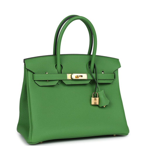 Hermes Birkin 30 Vert Yucca Togo Gold Hardware