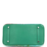 Custom "Paradise" Swarovski Crystal Hermes Birkin 30 Vert Vertigo Togo Palladium Hardware