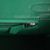 Custom "Paradise" Swarovski Crystal Hermes Birkin 30 Vert Vertigo Togo Palladium Hardware