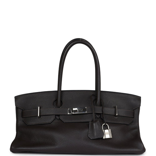 Pre-owned Hermes Shoulder Birkin 42 JPG Chocolate Clemence Palladium Hardware