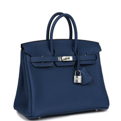 Hermes Birkin 25 Deep Bleu Verso Togo Palladium Hardware