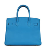 Pre-owned Hermes Birkin 30 Bleu Zanzibar Epsom Gold Hardware