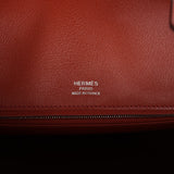 Pre-owned Hermes Birkin 35 Ghillies Brique Clemence and Evercolor Palladium Hardware