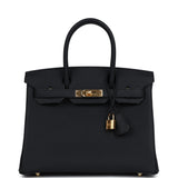 Hermes Birkin 30 Black Togo Gold Hardware