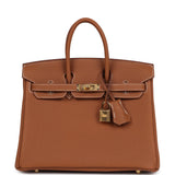 Hermes Birkin 25 Gold Togo Gold Hardware