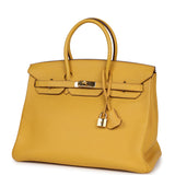 Pre-owned Hermes Birkin 35 Soleil Togo Gold Hardware