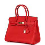 Pre-owned Hermes Birkin 30 Rouge De Coeur Epsom Gold Hardware