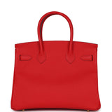 Pre-owned Hermes Birkin 30 Rouge De Coeur Epsom Gold Hardware