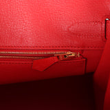 Pre-owned Hermes Birkin 30 Rouge De Coeur Epsom Gold Hardware